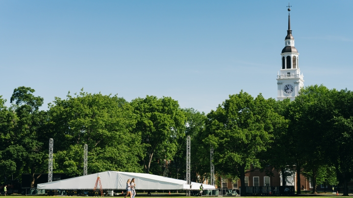 Commencement stage being installed