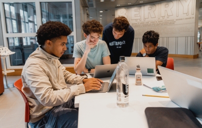 Students studying in Berry library