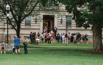 Campus tour outside McNutt