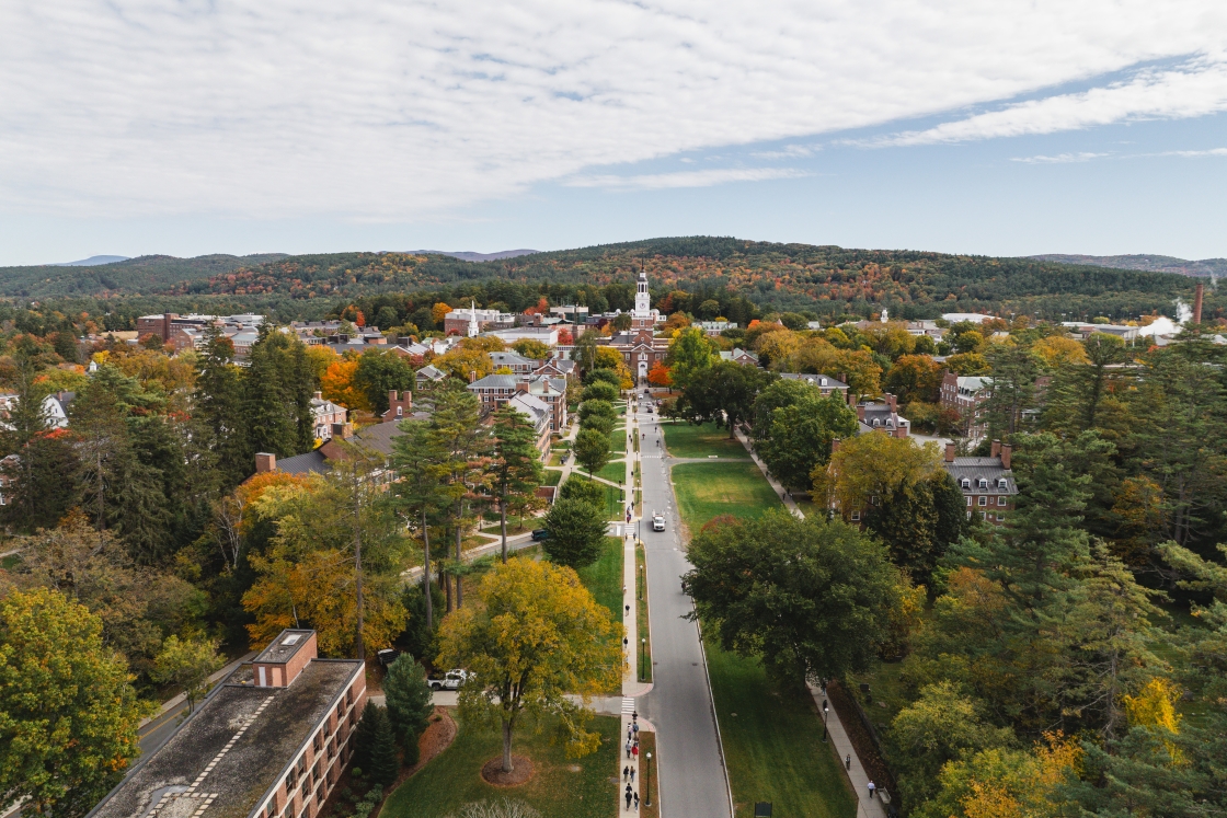 Dartmouth campus viewed from Tuck Drive