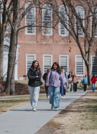 Two women walking