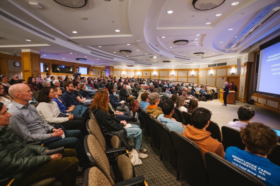 A wide shot of attendees at Jon Kabat-Zinn's recent lecture