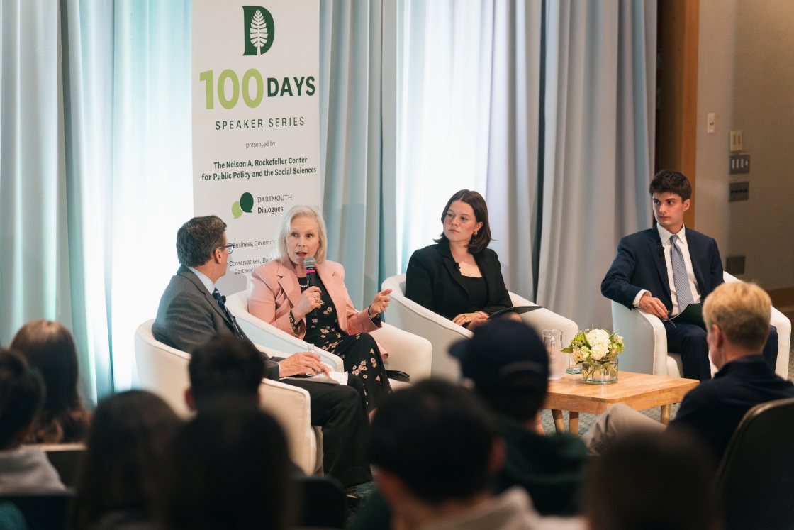 Kirsten Gillibrand speaking to moderators