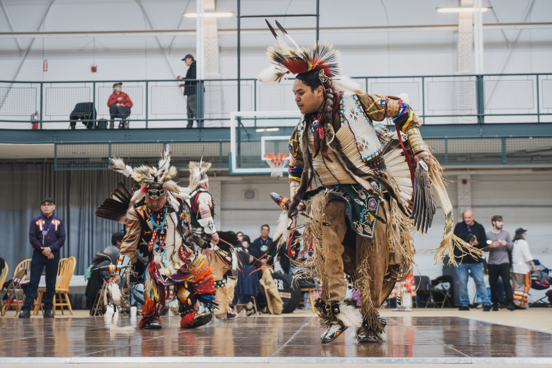 Powwow performers dancing