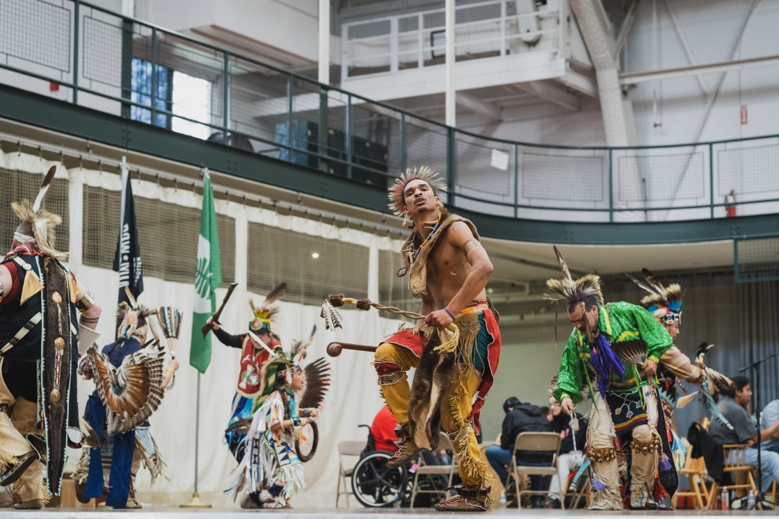 Powwow performers dancing