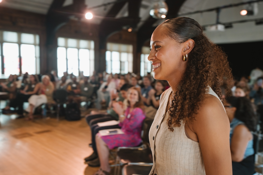 Student standing to receive an award
