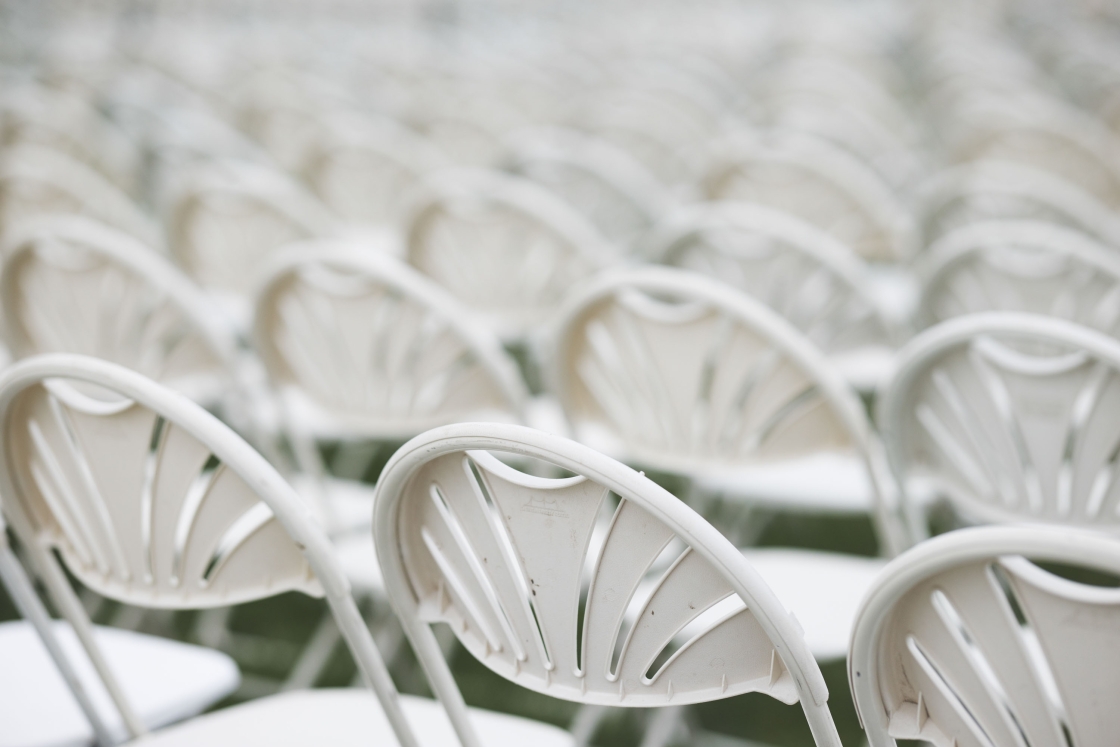 Empty folding chairs