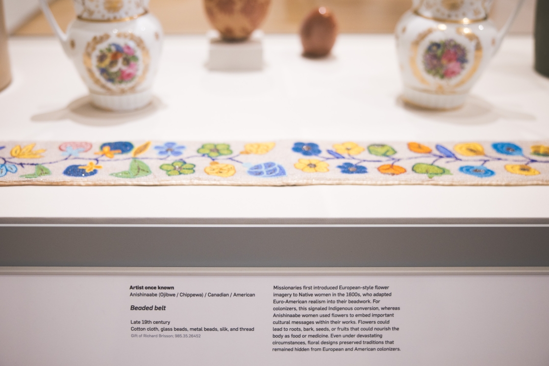 Beaded belt made by an Anishinaabe woman