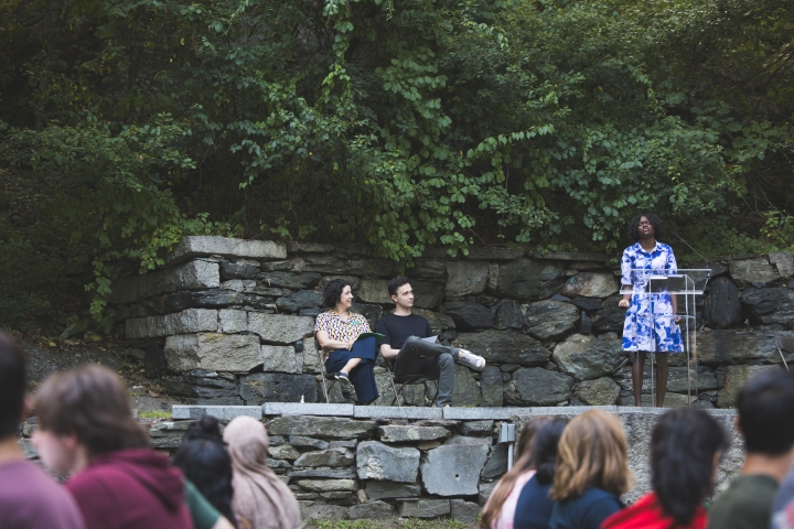 Chara Lyons singing to the Class of 2027