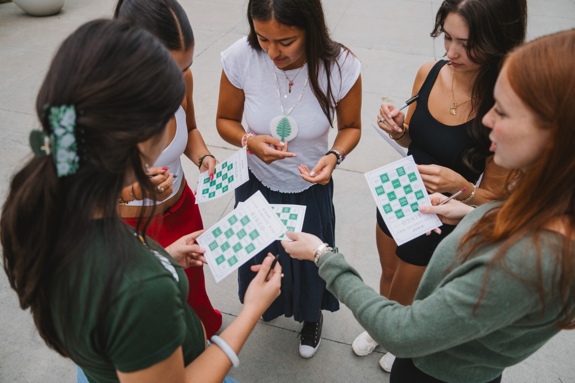 Students playing bingo together