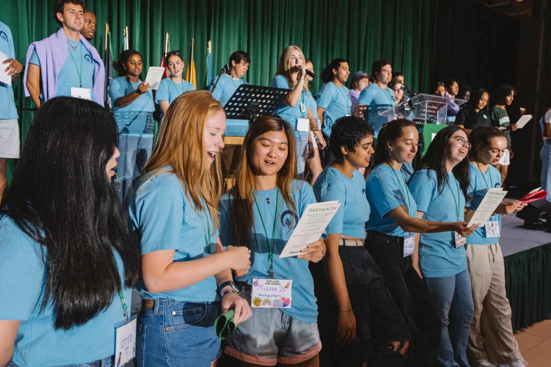student orientation leaders read a play titled 'Your Class, Your Words'