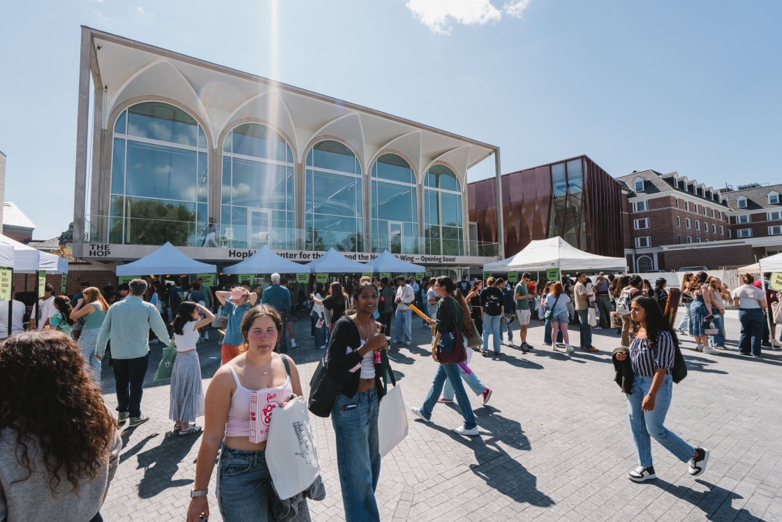 Students outside the Hopkins Center