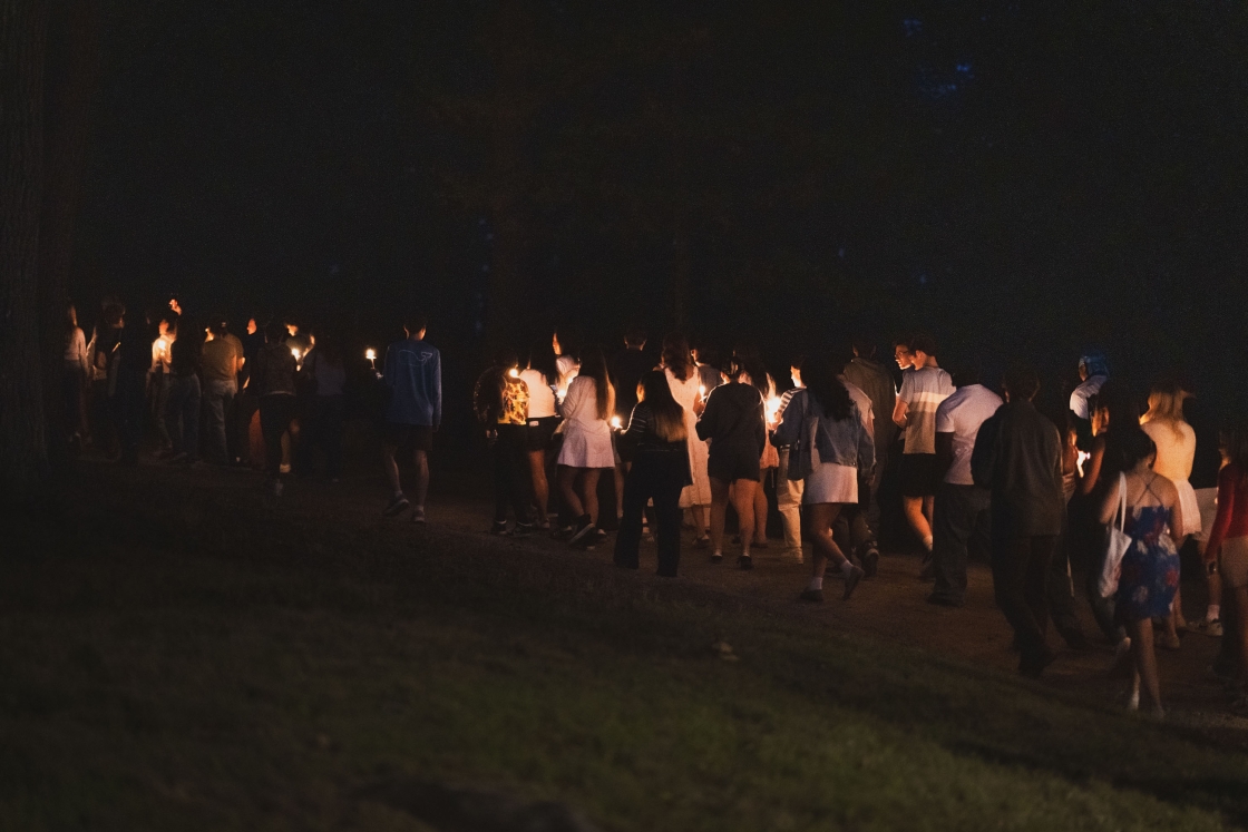 People process to the BEMA with their candles