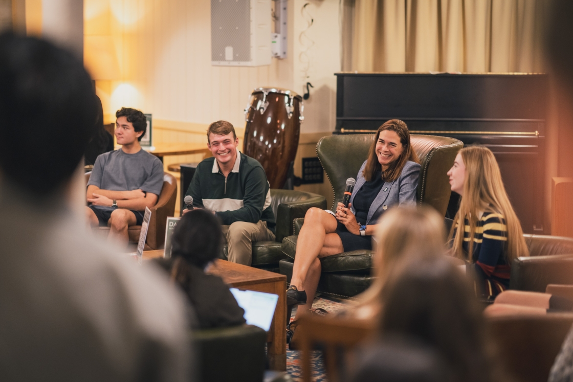 President Beilock with members of the Class of 2026