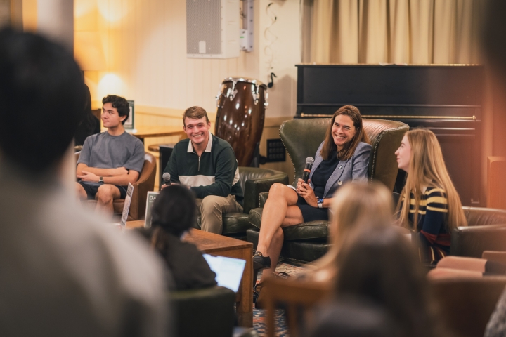 President Beilock with members of the Class of 2026
