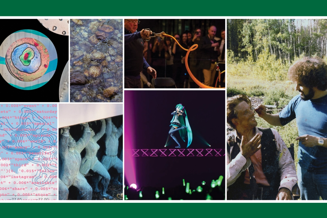 A collage of artwork from the Arts Integration Initiative