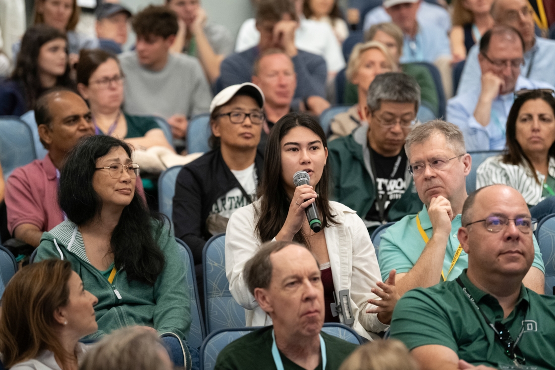 Member of a crowd asking a question