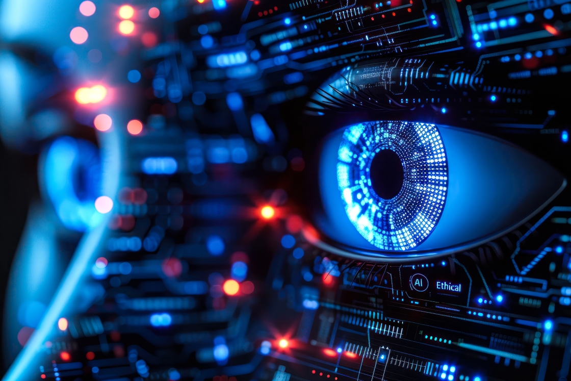 AI data layered over a face