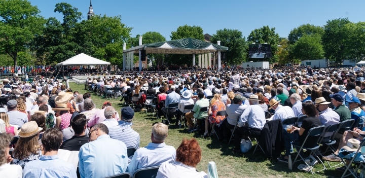 Families and guests seated at Commencement