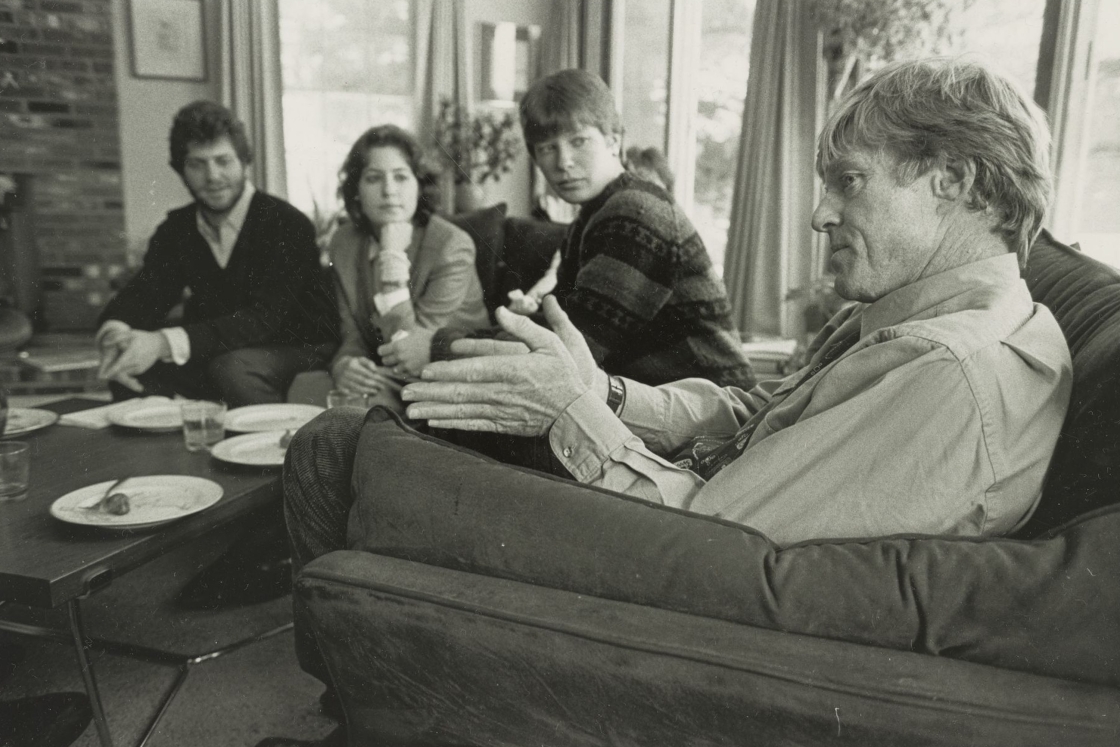 Robert Redford with students