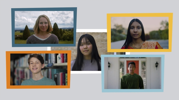 A collage of students