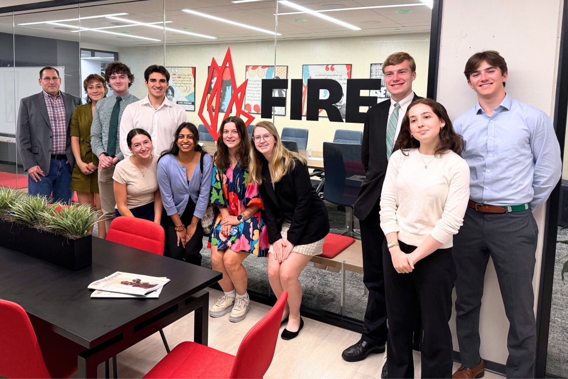 Democracy Fellows pose with Ronnie London
